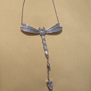 Dangling Dragonfly Sterling silver & Cubic Zirconia Necklace NEW!